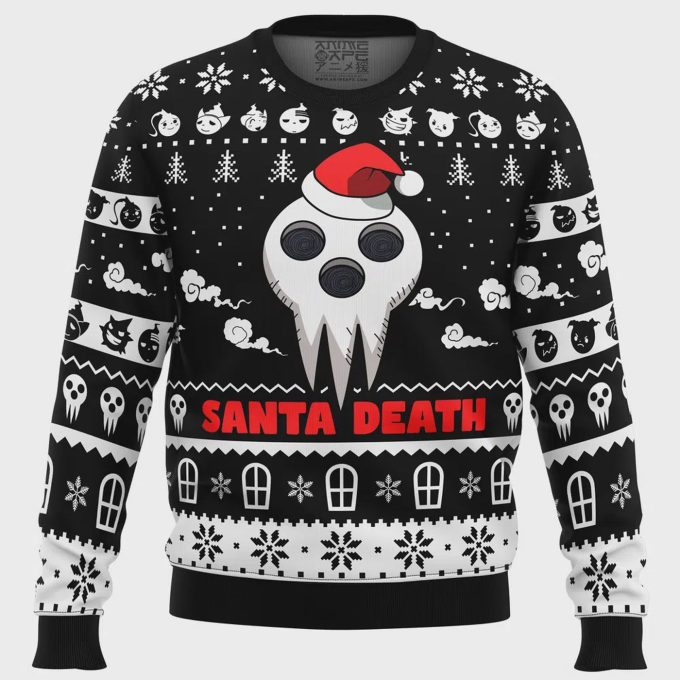 Spooky Santa Death Soul Eater Ugly Christmas Sweater: Creepy Holiday Style! 2