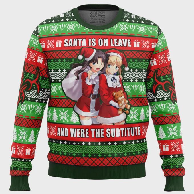 Get Festive With Santa Is On Leave Fate Ugly Christmas Sweater – Unique Holiday Attire