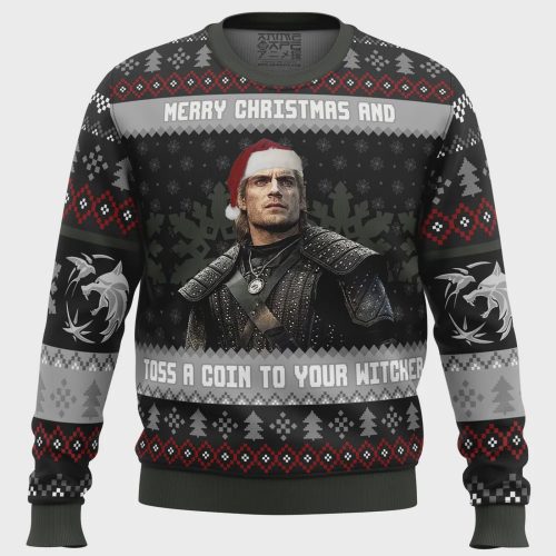 Get Festive with Santa Witcher: The Witcher Ugly Christmas Sweater – Perfect Holiday Attire!