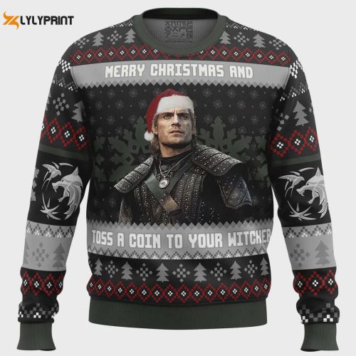 Get Festive with Santa Witcher: The Witcher Ugly Christmas Sweater – Perfect Holiday Attire!