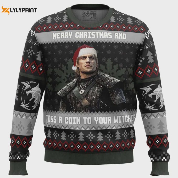 Get Festive With Santa Witcher: The Witcher Ugly Christmas Sweater – Perfect Holiday Attire!