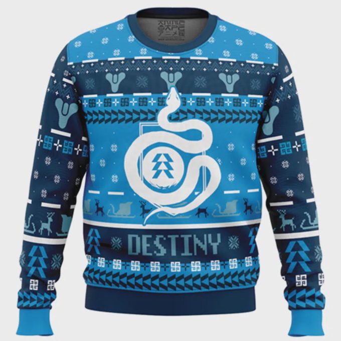 Serpent Emblem Destiny Hunter Ugly Christmas Sweater – Stylish &Amp; Festive Gaming Apparel