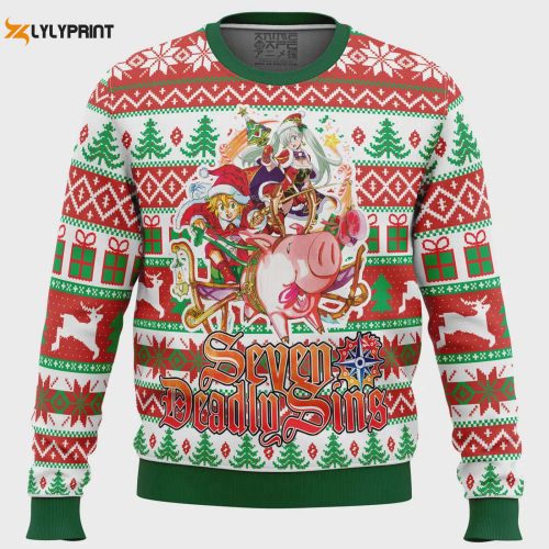 Get Festive with Seven Deadly Sins Alt Ugly Christmas Sweater – Unique Holiday Attire