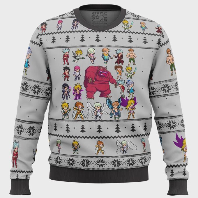 Get Festive With Seven Deadly Sins Sprites Ugly Christmas Sweater – Unique &Amp; Trendy Holiday Apparel