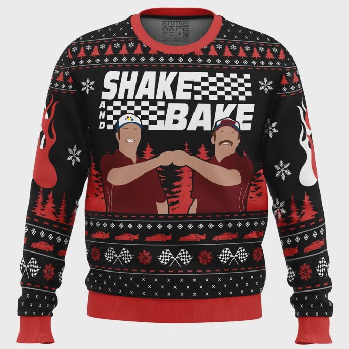 Get Festive With Shake And Bake Talladega Nights Ugly Christmas Sweater – Perfect Holiday Attire!