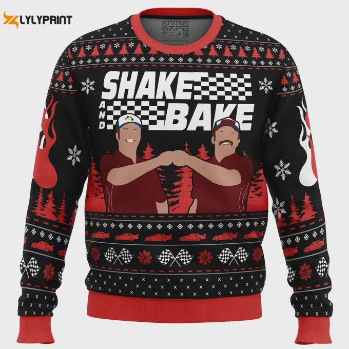 Get Festive With Shake And Bake Talladega Nights Ugly Christmas Sweater – Perfect Holiday Attire!