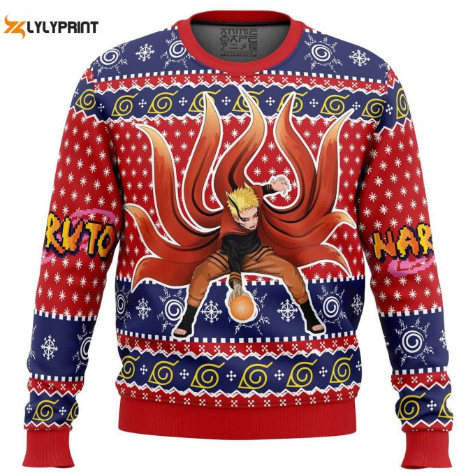 Get Festive With Shippuden Baryon Ugly Christmas Sweater – Perfect Gift For Anime Fans!