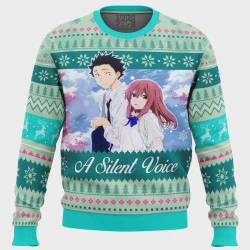 Get Festive with Shouko and Shouya s A Silent Voice Ugly Christmas Sweater – Limited Edition Anime-inspired Holiday Apparel