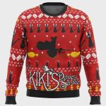 Get Festive with Silhouette Kiki’s Delivery Service Ugly Christmas Sweater – Perfect for Anime Fans!