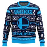 Get Festive with our Smash University Super Smash Bros Ugly Christmas Sweater – Perfect for Gamers!