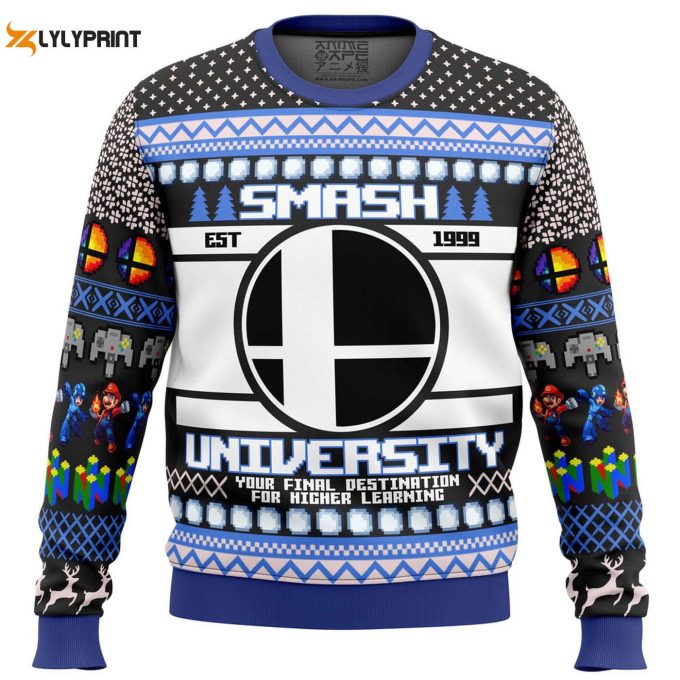 Get Festive With Smash University Ugly Christmas Sweater – Perfect Holiday Gift For Gamers