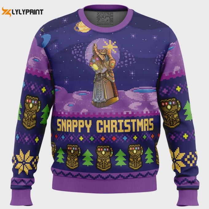 Get Festive With Snappy Christmas Infinity Gauntlet Marvel Ugly Christmas Sweater