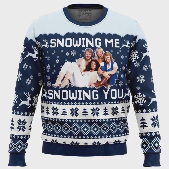 Get Festive With Snowing Me Snowing You Abba Ugly Christmas Sweater – Perfect Holiday Attire! 2