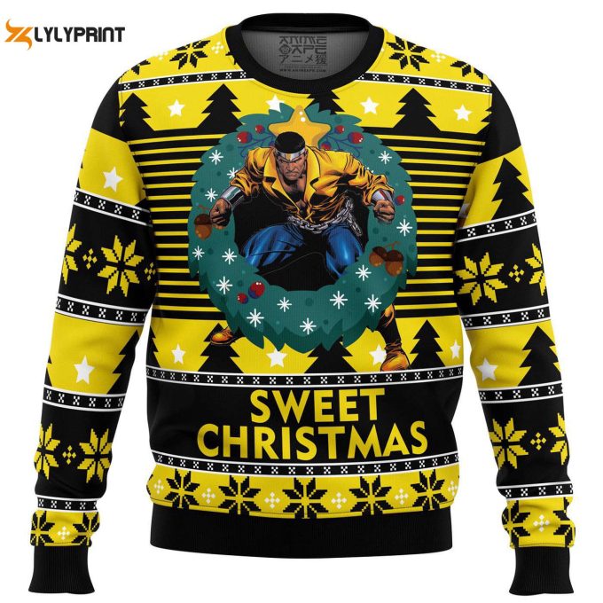 Get Festive With The Sweet Christmas Luke Cage Ugly Christmas Sweater – Perfect Holiday Attire!