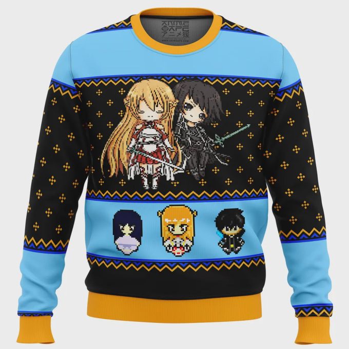 Sword Art Online Sprites Ugly Christmas Sweater: Festive Anime Design For Holiday Fun!