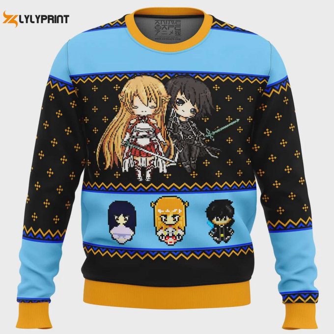 Sword Art Online Sprites Ugly Christmas Sweater: Festive Anime Design For Holiday Fun!