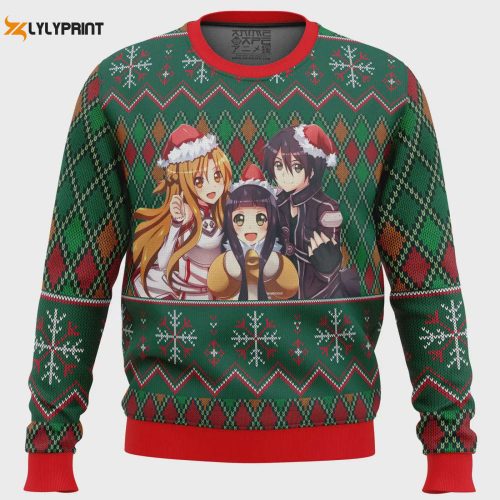 Sword Art Online Ugly Christmas Sweater: Festive Anime Apparel for Fans