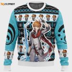 Get Festive with Tartaglia Childe Genshin Impact Ugly Christmas Sweater – Limited Edition Holiday Apparel