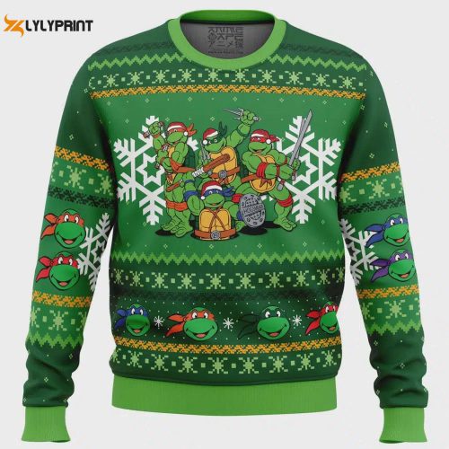 Get Festive with Teenage Mutant Ninja Turtles Ugly Christmas Sweater – Perfect Holiday Attire!