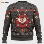 Get Festive with the Beholder Dungeons and Dragons Ugly Christmas Sweater – Perfect for Tabletop Gaming Fans!