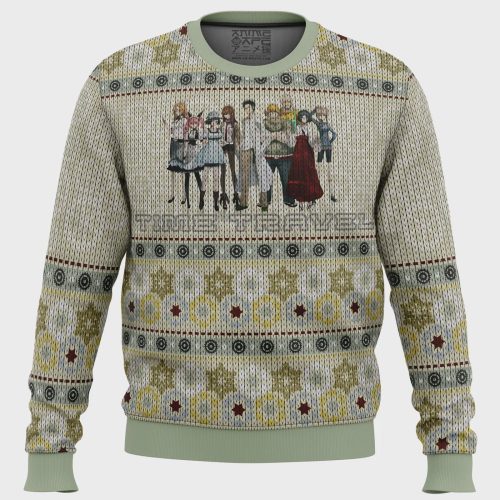 Get Festive with the Elite Team Steins Gate Ugly Christmas Sweater – Limited Edition Fun for Anime Fans!