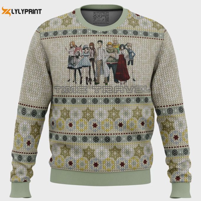 Get Festive With The Elite Team Steins Gate Ugly Christmas Sweater – Limited Edition Fun For Anime Fans!