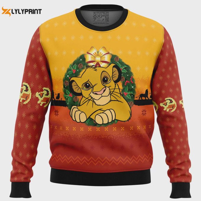 The Lion King Ugly Christmas Sweater: Festive Simba Design For A Roaringly Fun Holiday – Limited Stock!