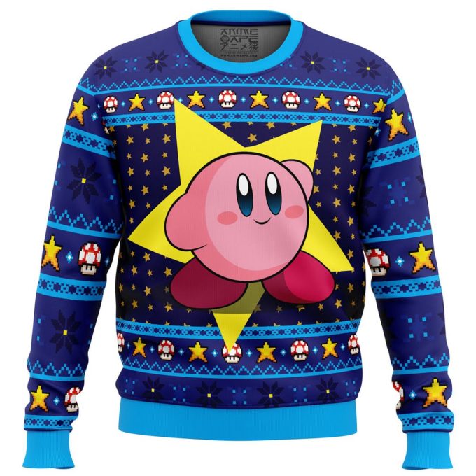 Pink Hero Kirby S Dream Land Ugly Christmas Sweater – Festive &Amp; Fun Gaming Apparel!