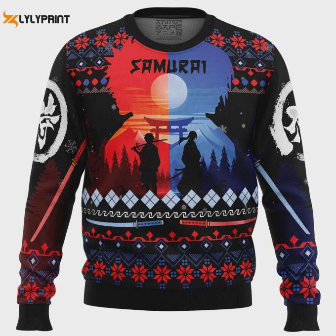 Get Festive With The Samurai Dou Samurai Champloo Ugly Christmas Sweater - Limited Edition Samurai Merchandise 1