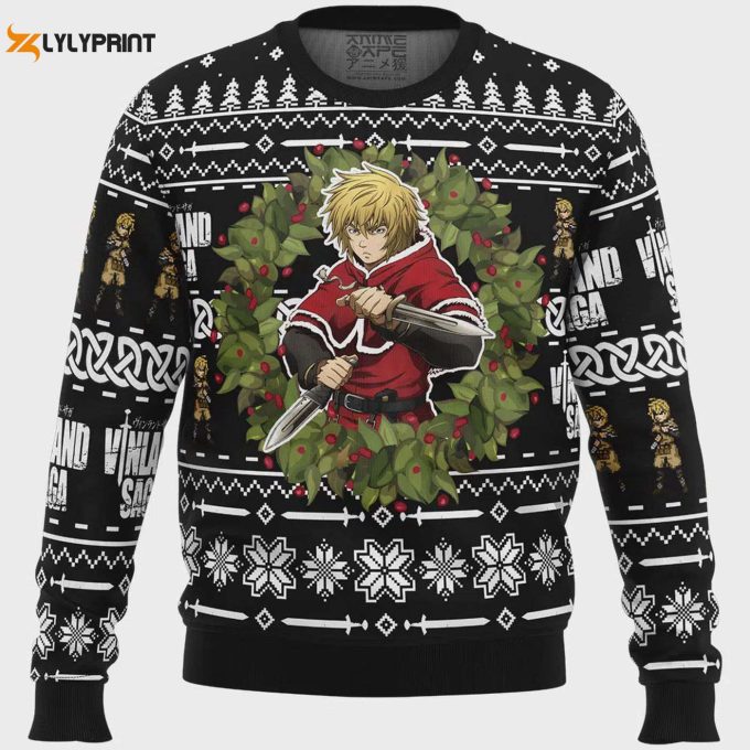 Get Festive With The Thorfinn Vinland Saga Ugly Christmas Sweater - Perfect Holiday Attire! 1