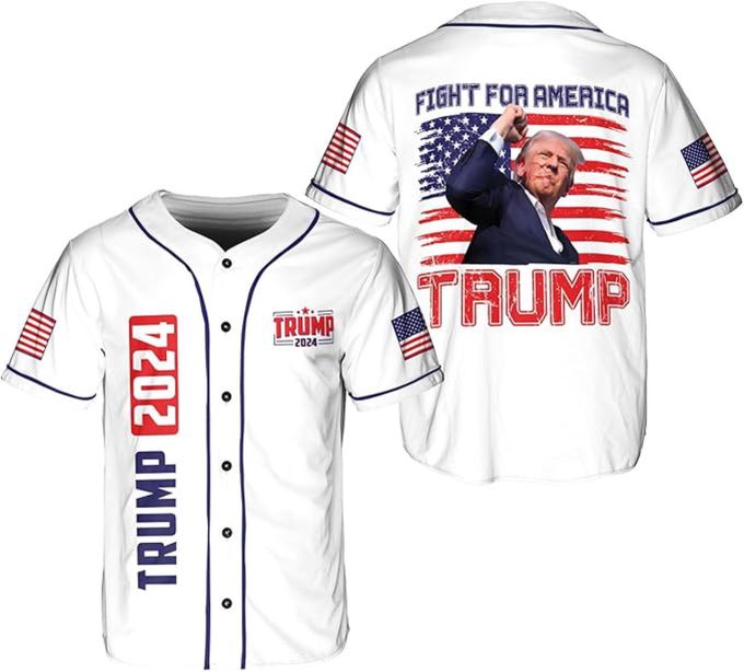 Trump Fight Baseball Jersey, Jersey Shirt For Winner 3 - Gift For Men Women 2