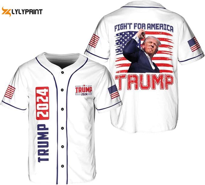 Trump Fight Baseball Jersey, Jersey Shirt For Winner 3 - Gift For Men Women 1