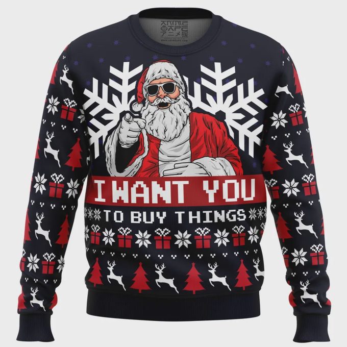 Get Festive With Uncle Santa Claus Ugly Christmas Sweater – Perfect Holiday Apparel!