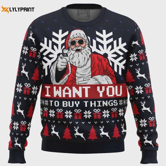 Get Festive With Uncle Santa Claus Ugly Christmas Sweater – Perfect Holiday Apparel!