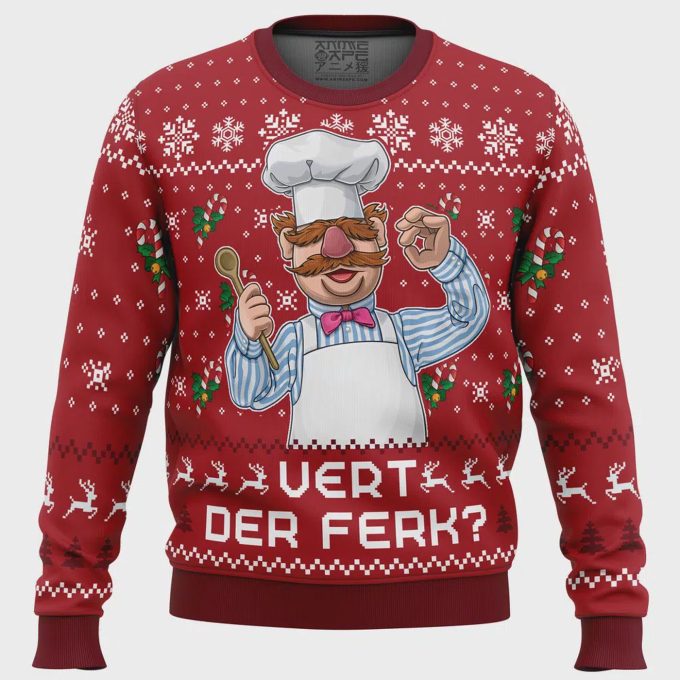 Get Festive With Vert Der Ferk Ugly Christmas Sweater From The Muppet Show - Limited Edition Fun! 2