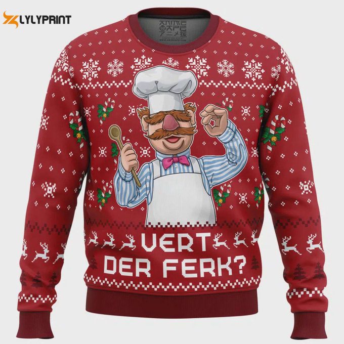 Get Festive With Vert Der Ferk Ugly Christmas Sweater From The Muppet Show - Limited Edition Fun! 1