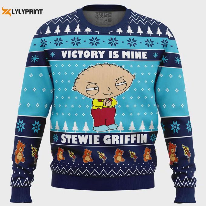 Get Festive With The Victory Is Mine Family Guy Ugly Christmas Sweater – Limited Edition Fun!