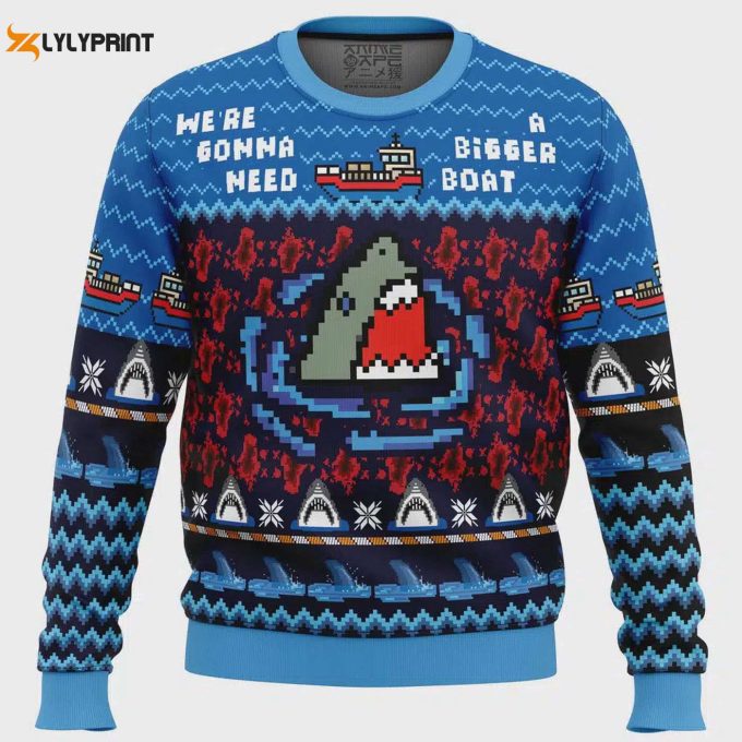 Get Festive With Our Jaws Ugly Christmas Sweater – We Re Gonna Need A Bigger Boat!