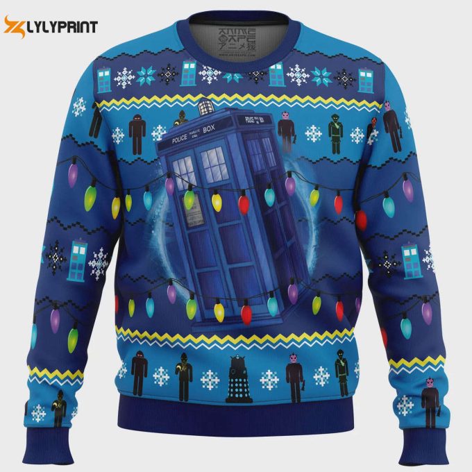 Get Festive With Who S Outside Doctor Who Ugly Christmas Sweater – Limited Edition Fun Apparel