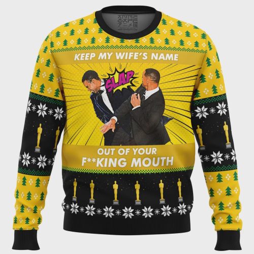 Will Smith Slaps Chris Rock Ugly Christmas Sweater: Memorable Meme-Inspired Attire