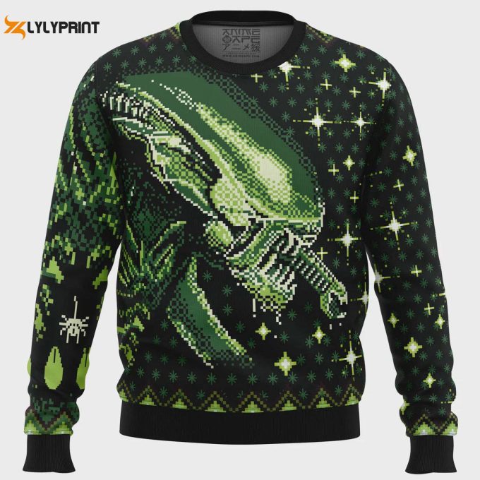 Get Festive With The Xenomorph Alien Ugly Christmas Sweater - A Unique Holiday Fashion Delight! 1