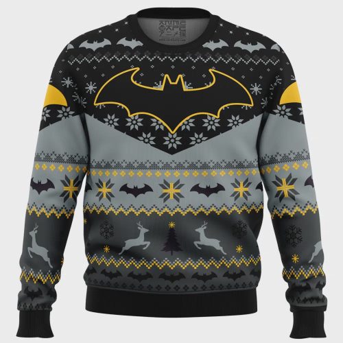 Get Festive with Xmas Batman DC Comics Ugly Christmas Sweater – Perfect for Comic Fans!