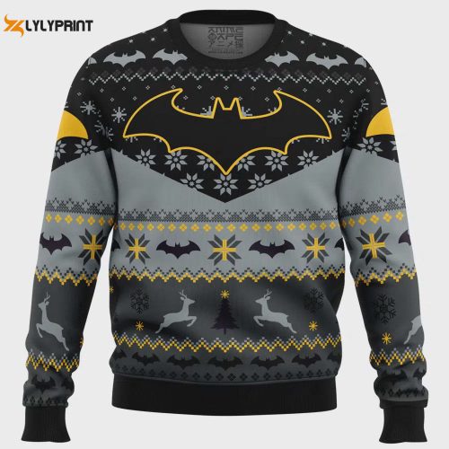 Get Festive with Xmas Batman DC Comics Ugly Christmas Sweater – Perfect for Comic Fans!