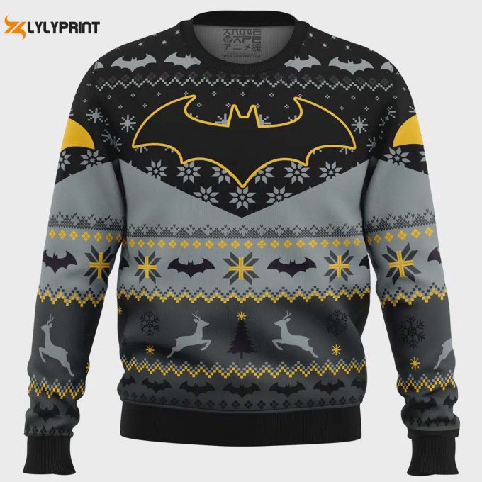 Get Festive With Xmas Batman Dc Comics Ugly Christmas Sweater – Perfect For Comic Fans!