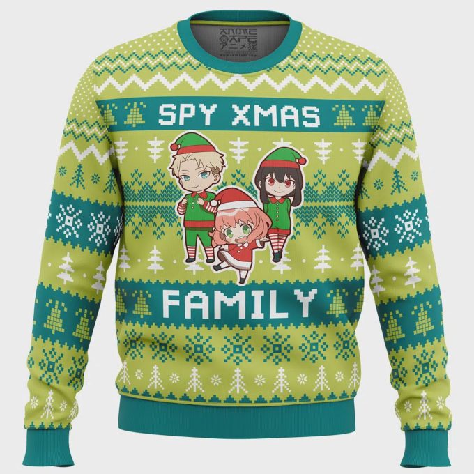 Get Festive With Xmas Family Spy X Family Ugly Christmas Sweater - Perfect Holiday Attire 2