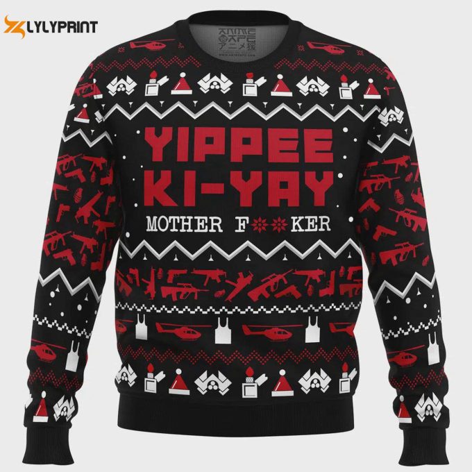 Yippe Ki-Yay Die Hard Ugly Christmas Sweater: Festive &Amp;Amp; Stylish Holiday Apparel 1