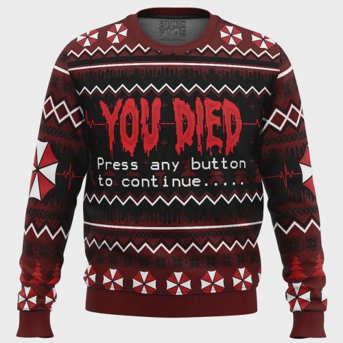 You Died Resident Evil Ugly Christmas Sweater: Get Spooky Festive Vibes!