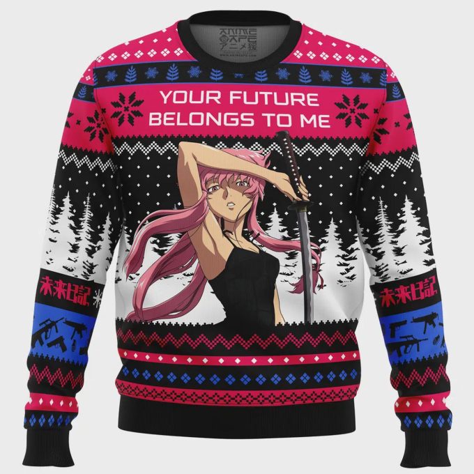 Get Festive With Your Future Belong To Me Ugly Christmas Sweater - The Future Diary 2