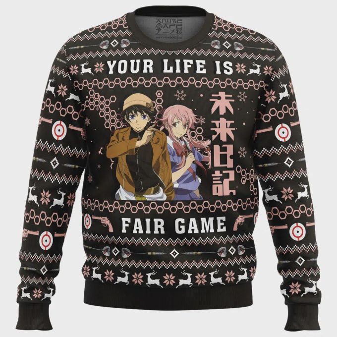 Get Festive With The Your Life Is Fair Game Future Diary Ugly Christmas Sweater 2