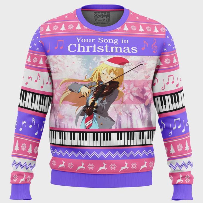 Get Festive With Your Song In Christmas Your Lie In April Ugly Christmas Sweater 2